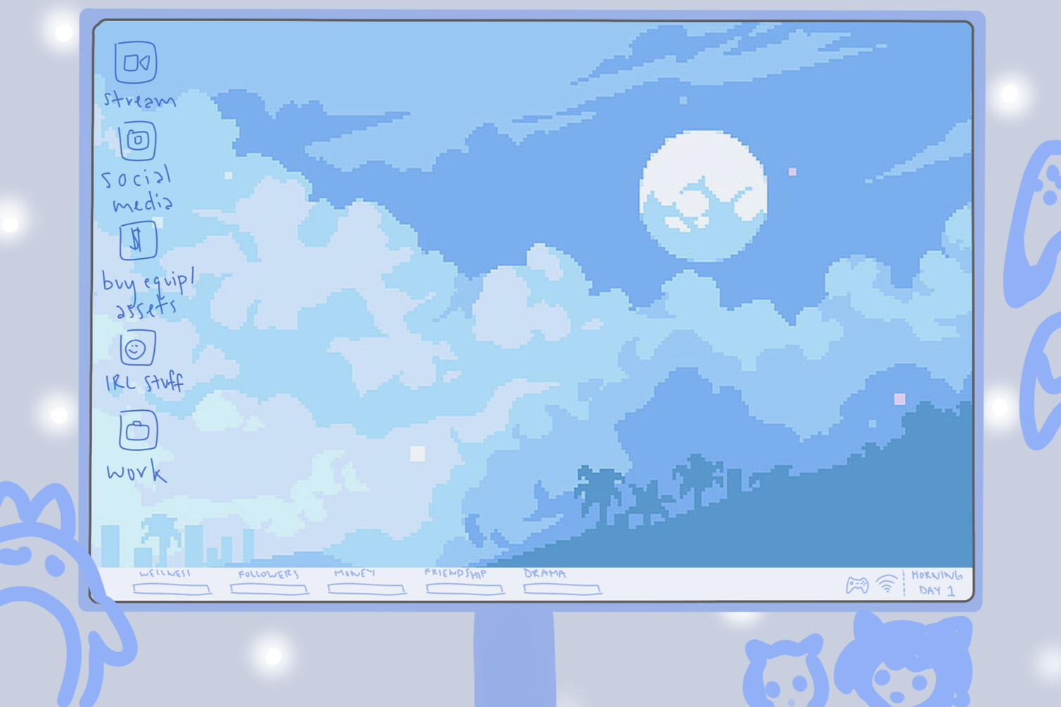 Game screen (rough wip) We&#39;re still figuring out the layout!